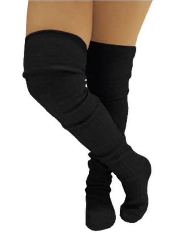 Bucaneras Escolar Acrílica Color Negro x 12 Pares. Talla: 33 - 36