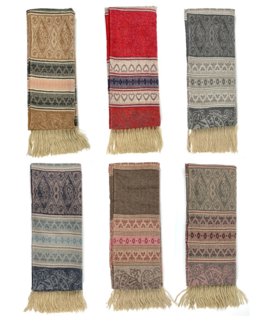 Bufandas con Diseño x 12 Unds. Medidas: 65 x 180 cm aprox