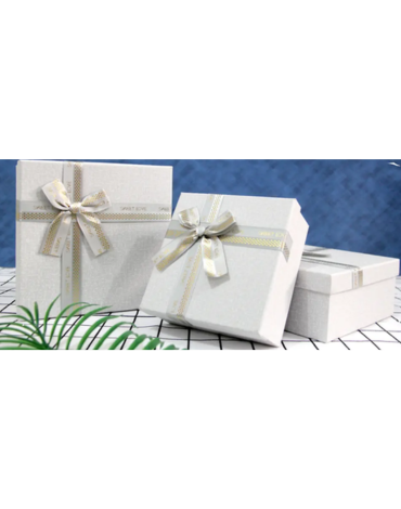 4 Set Caja de Regalo Love Color Plateado (1 Set Trae 3 PCS)
