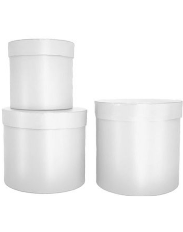 4 Set Caja de Regalo Redonda Color Blanco (1 Set Trae 3 PCS)