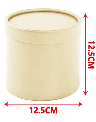 Caja de Regalo Redonda Color Beige x 12 Unds. Medida: 12.5 x 12.5 cm aprox.