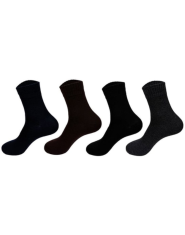Calcetines de Lana Liso Color Negro x 12 Pares. Talla: 40 - 43