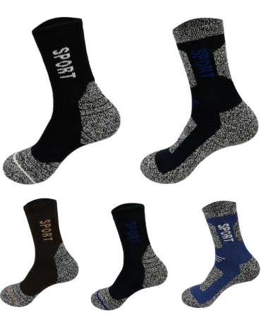 Calcetines Cachemira Sport Colores Surtidos x 12 Pares. Talla: 40 - 43