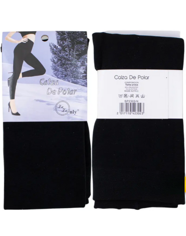 Calzas Interior de Polar Color Negro x 12 Unds. Tallas : Estandar