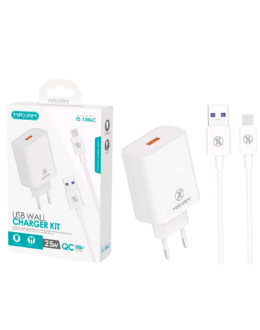 Cargador Rápido 25W con Puerto Tipo C x 3 Unds. Medida: 100 cm aprox.