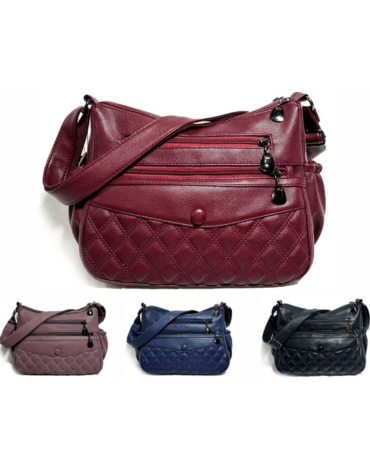 Cartera Cruzada Eco Cuero Colores Surtidos x 6 Unds. Medidas: 30 x 22 x 11 cm aprox.