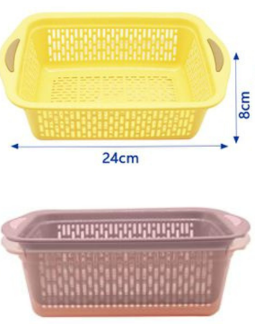 Cesta Organizadora de Plástico x 10 Unds.Medida:24 x 19 x 8 cm aprox
