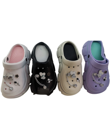 Chalas de Mujer Diseño Corazón Colores Surtidos x 24 Pares. Talla: 36 al 41