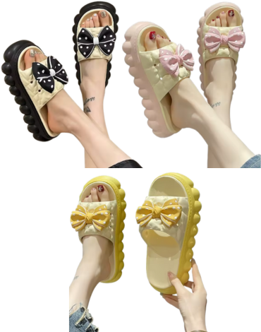 Chalas de Mujer con Lazo Colores Surtidos x 24 Pares. Talla: 35 al 40