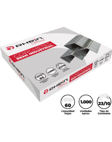 10 Cajas de Corchetes Semi - Industrial 23/10 Rhein (1 Caja Trae 1000 PCS)