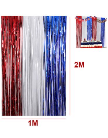 Cortina Metálica Tricolor x 36 Unds. Medida: 100 x 200 cm aprox.