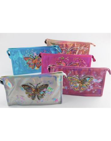 Cosmetiquero Mariposas Colores Surtidos x 12 Unds.