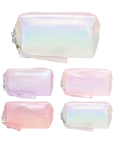 Cosmetiquero Nacarado Colores Surtidos x 4 Unds. Medida: 18 x 7 x 10 cm aprox.