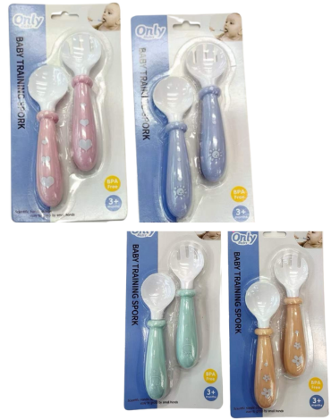 12 Set de Cubiertos  para Bebe Colores Surtdos.(1 Set Trae: 2 PCS)