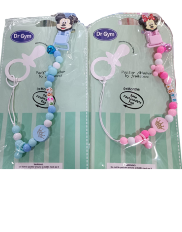 Cadena de Chupete para Bebes Celeste y Rosado x 4 Unds.