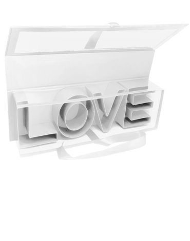Caja Love Blanco x 2 Unds. Medida:44.5 x 15.5 x 9.7 cm aprox