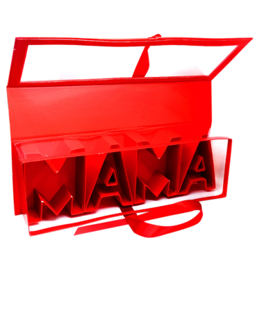 Caja de Mamá Roja  x 4 Unds. Medidas: 44,5  x 15,5 x 9 ,5  cm aprox.