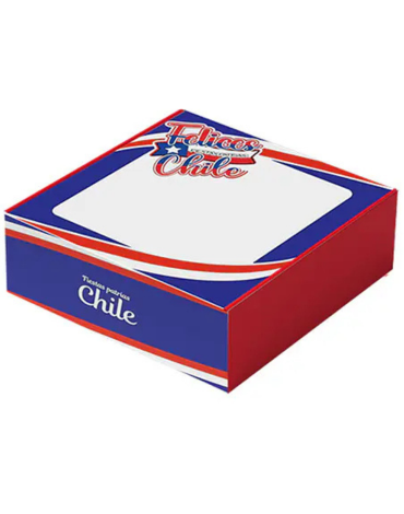 Caja Plegable Fiesta Patrias x 6 Unds. Medida: 23 x 23 x 9 cm aprox.