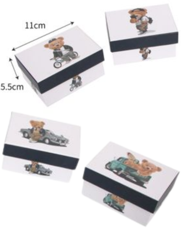 Caja de Regalo con Diseño Colores Surtidos x 24 Unds. Medida: 11 x 5.5 cm aprox.