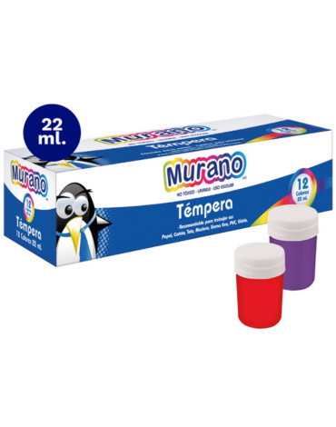 6 Cajas Temperas 12 Colores Murano 22 ML.(1 Caja Trae : 12  PCS)