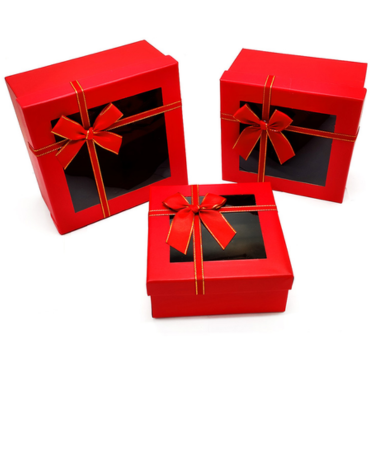 4 Set Cajas de Regalo Cuadrada .Medida:19 x 19.5 x 10 cm aprox