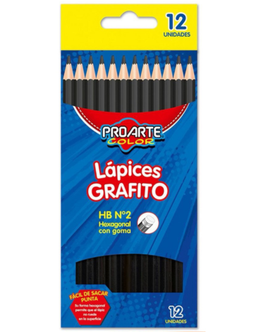 4 Cajas de  Lápices con Goma Pro Arte (1 Caja Trae: 12 PCS )