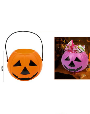 Calabaza para Dulces Halloween x 6 Unds. Medida:13 cm aprox.