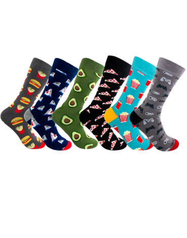 Calcetín Algodón Funny Socks Unisex Sin Costura x 12 Pares. Talla: 36 - 40