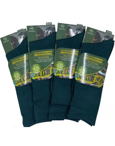 Calcetín Institucional Bamboo Sin Costura x 12 pares. Talla: 39 - 43