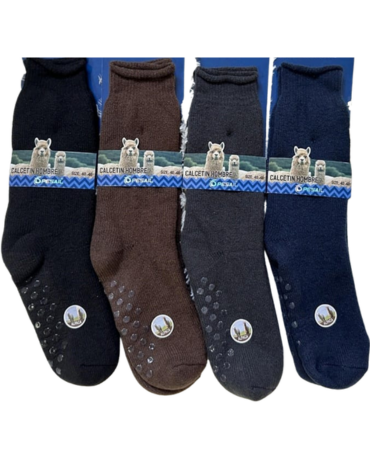 Calcetín de Hombre Pesail Lana Antideslizante Colores Surtidos x 12 Pares. Talla: 40 al 46