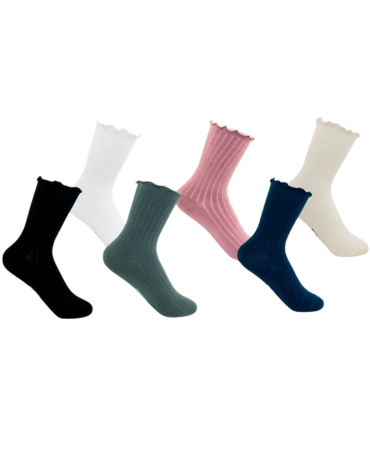 Calcetín de Mujer Largo Americano sin Costura Colores Surtidos  x 12 Pares. Talla: 35 - 39