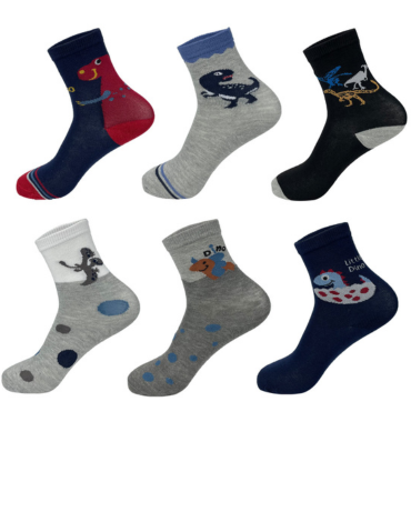 Calcetines de Niño Media Caña x 24 Pares. Talla: 6 a 9 Años