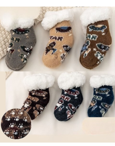 Calcetines con Chiporro para Bebe con Antideslizante Colores Surtidos x 12 Pares. Talla: 0 a 24 Meses.