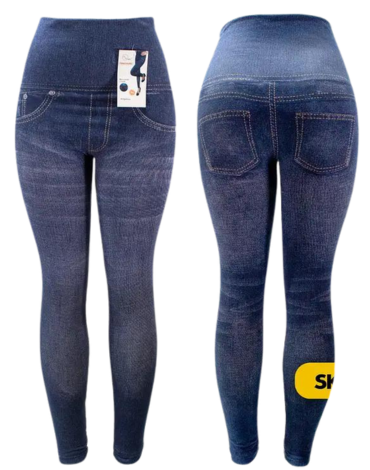 Calza Torero Tipo Jeans Térmica con Interior Piel  x 12 Unds. Talla: Ùnica