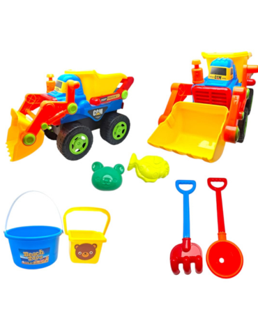 3 Set de Camión Playero con Balde (1 Set Trae: 7 PCS)