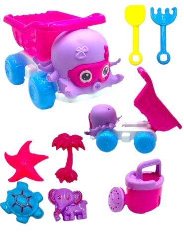 4 Set de Camión Playero con Accesorios para Niñas (1 Set Trae: 7 PCS)