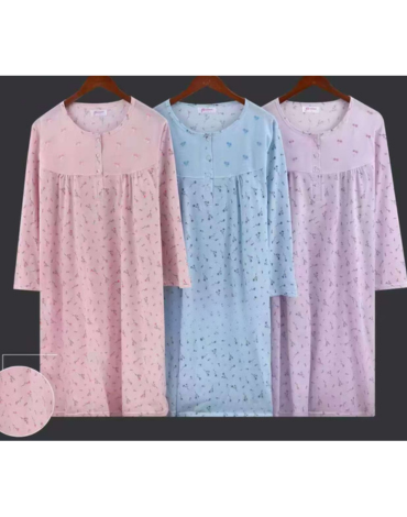 Pijama Camisa Larga de Mujer Colores Surtidos  x 12 Unds.Talla:  M - L - XL - XXL