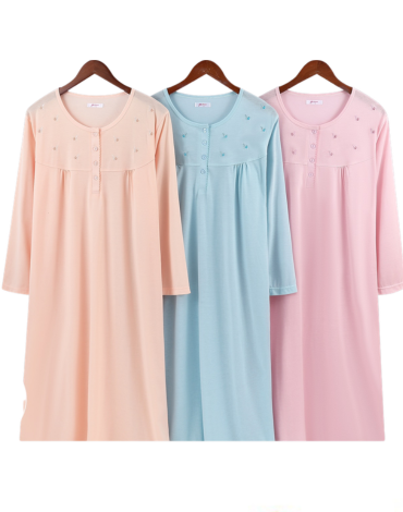 Camisola de Algodón Larga de Mujer Colores Surtidos x 12 Unds. Talla: M - L  - XL -  XXL