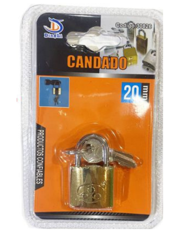 Candado de 20  MM x 12 Unds.