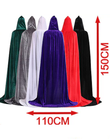 Capa para Halloween Colores Surtidos x 4 Unds Medida: 150 x 110 cm aprox.