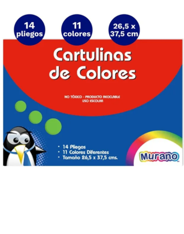 4 Set de Cartulina  Murano.(1 Set Trae: 14 Hoja 11 Colores ) Medidas : 26.5 x 37,5 cm aprox