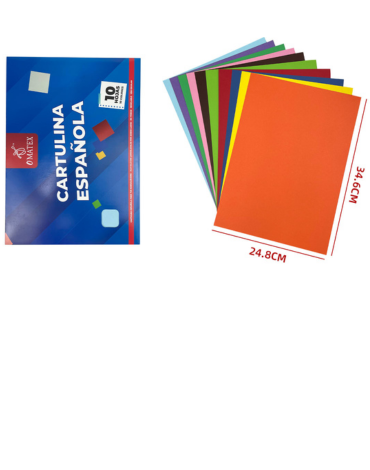 6 Set de Cartulina Colores Surtidos. Medida: 24.8 x 34.6 cm aprox.(1 Set Trae: 10 Hojas 10 Colores)