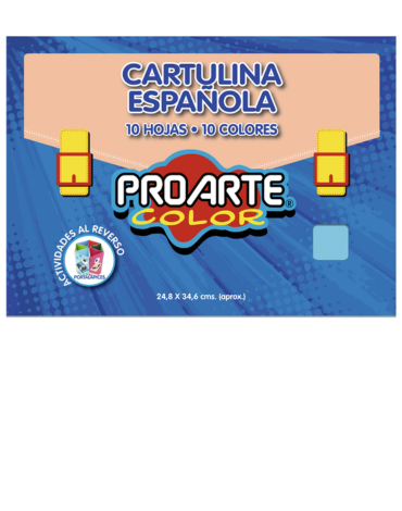4 Set de Cartulina Española PROARTE. Medidas : 24.8 x 34. 6 cm aprox(1 Set Trae:10 Hojas - 10 Colores)