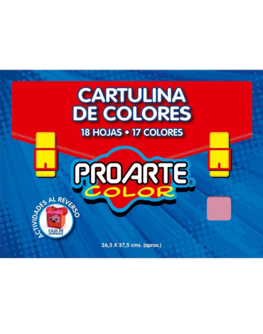 6 Set de Cartulina de Colores PROARTE. Medidas: 26,5 x 37,5 cm aprox (1 Set Trae: 18 Hojas - 17 Colores)