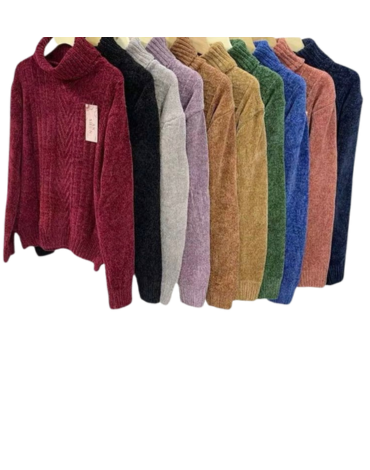 Chaleco Dama Chenille Colores Surtidos x 12 Unds.Talla: Estándar