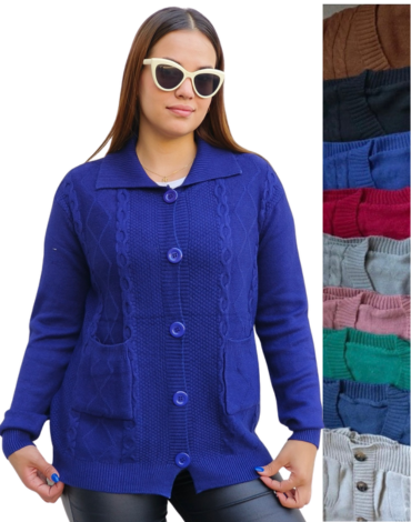 Chaleco Lana de Dama con Botones x 12 Unds.Talla: Estándar