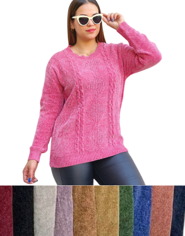 Chaleco de Dama Chenille Colores Surtidos x 12 Unds.Talla: Estándar