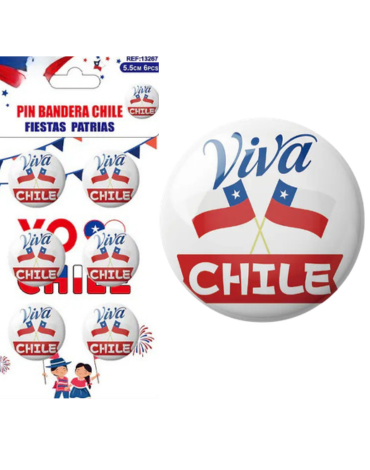 12 Set Chapitas Fiestas Patrias (1 Set Trae: 6 PCS)Medida : 4 x 3 cm aprox.
