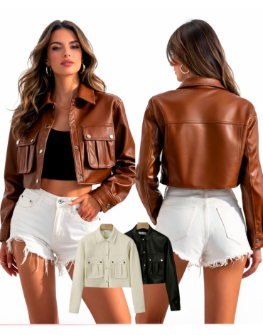 Chaqueta Cuerina de Mujer Colores Surtidos x 16 Unds.Talla: XS - S - M - L