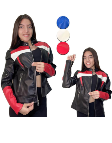 Chaqueta Cuerina Colores Surtidos x 16 Unds.Talla: XS - S - M - L